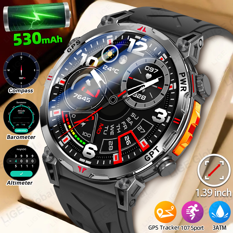 Smartwatch Refurbished Watches - LIGE GPS Smart Watch 1.39