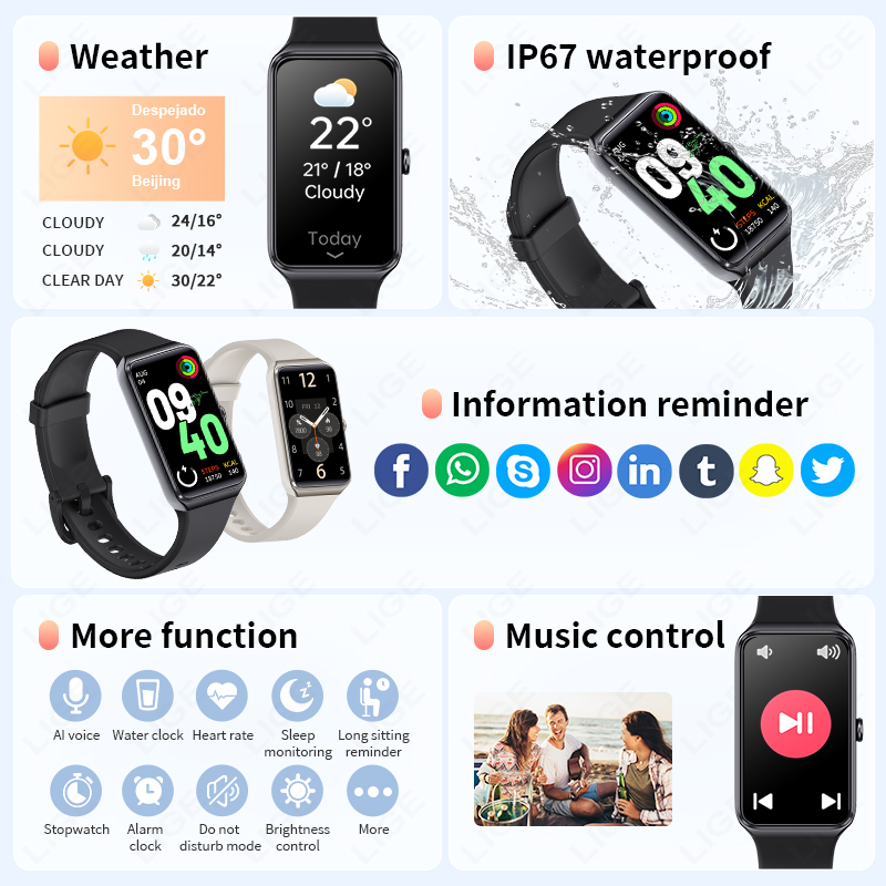 LIGE Couple Smart Wristband Me – обзор и цена Smartwatch Latest Watches For Men