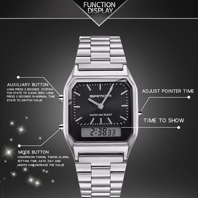 SANDA Luxury Mens G Style Watc – обзор и цена Casio Watches Smartwatch