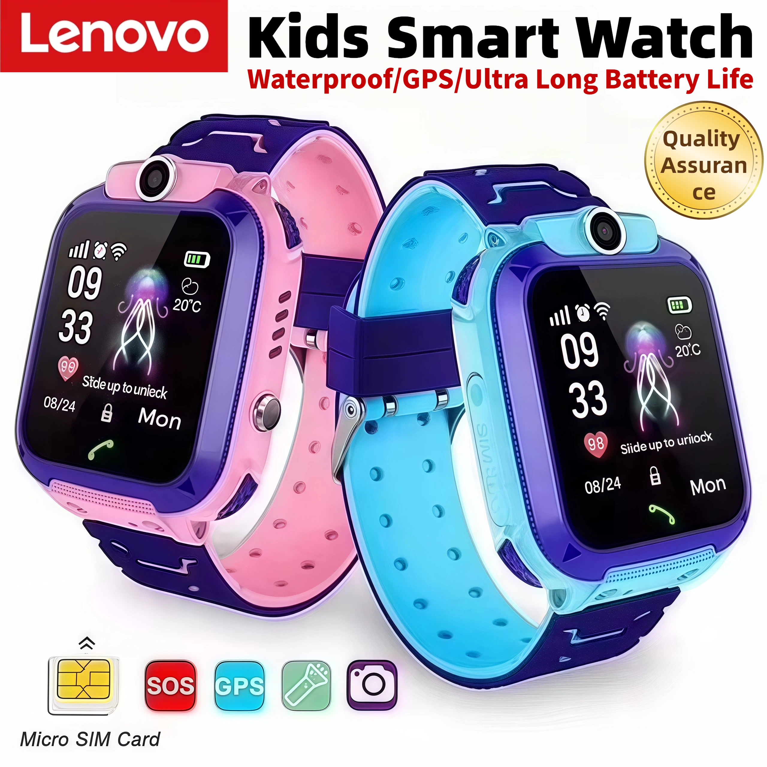 Lenovo Q12 Children's Smart Wa – обзор и цена Smartwatch Watches For Kid Boy With Gps