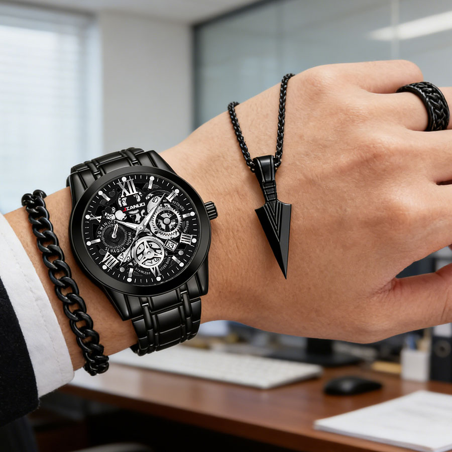Business luxury men's steel ba – обзор и цена Smartwatch Ring Watches