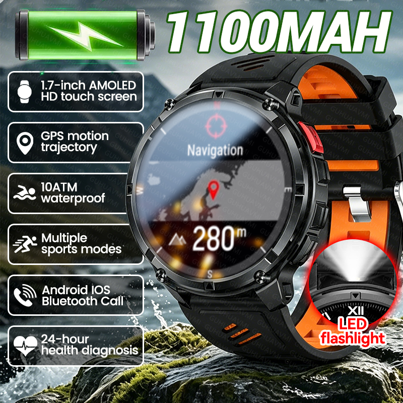 New 1100mAh Battery Outdoor Sm – обзор и цена Smartwatch Angelo Watches