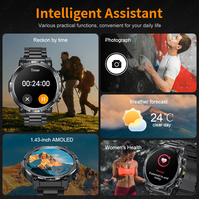 LIGE Outdoor Sports Smart Watc – обзор и цена Smartwatch Latest Watches For Men