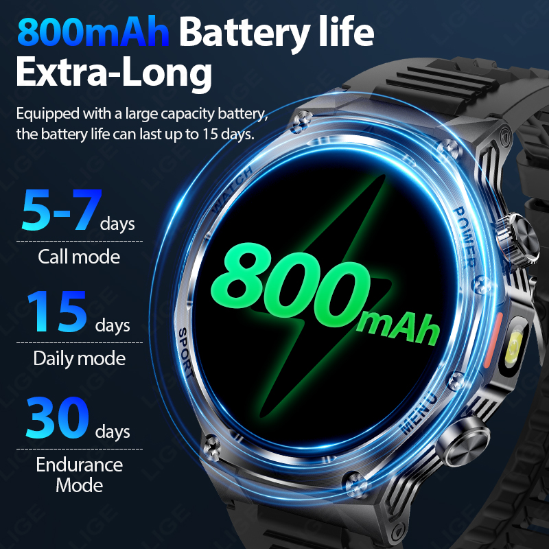 LIGE New Men 800mAh Ultra Long – обзор и цена Smartwatch Latest Watches For Men